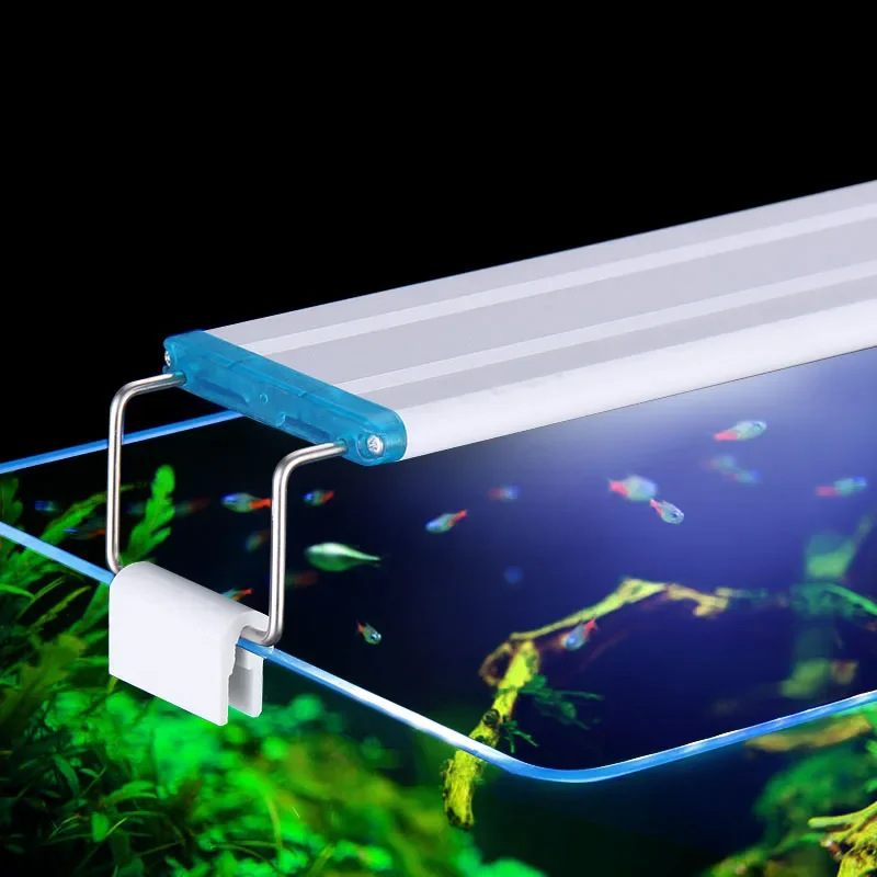 Aquarium Planted Tank Light - 18-75 センチメートルスーパースリム LED 水族館照明水生植物ライト拡張可能な防水クリップオンランプ水槽 90-260V