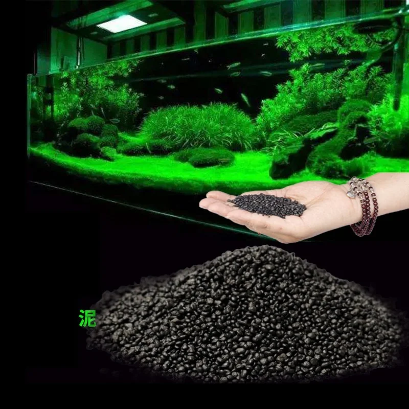 Aquarium Planted Tank Soil - 500 グラム水槽水植物肥沃度基質砂水族館植物土壌黒粘土砂利自然植え水苔植物