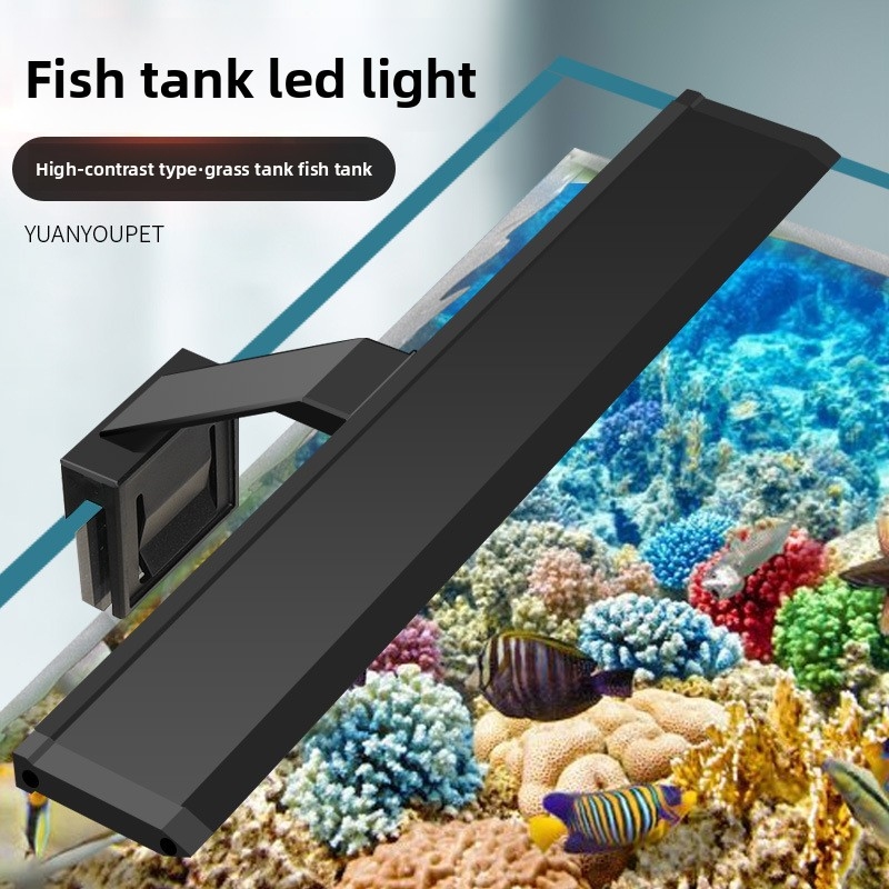 Aquarium Planted Tank Light - プロ仕様LED水槽ライト - 植物水槽用高輝度クリップ式ランプ、防水カバー付き、フルスペクトル