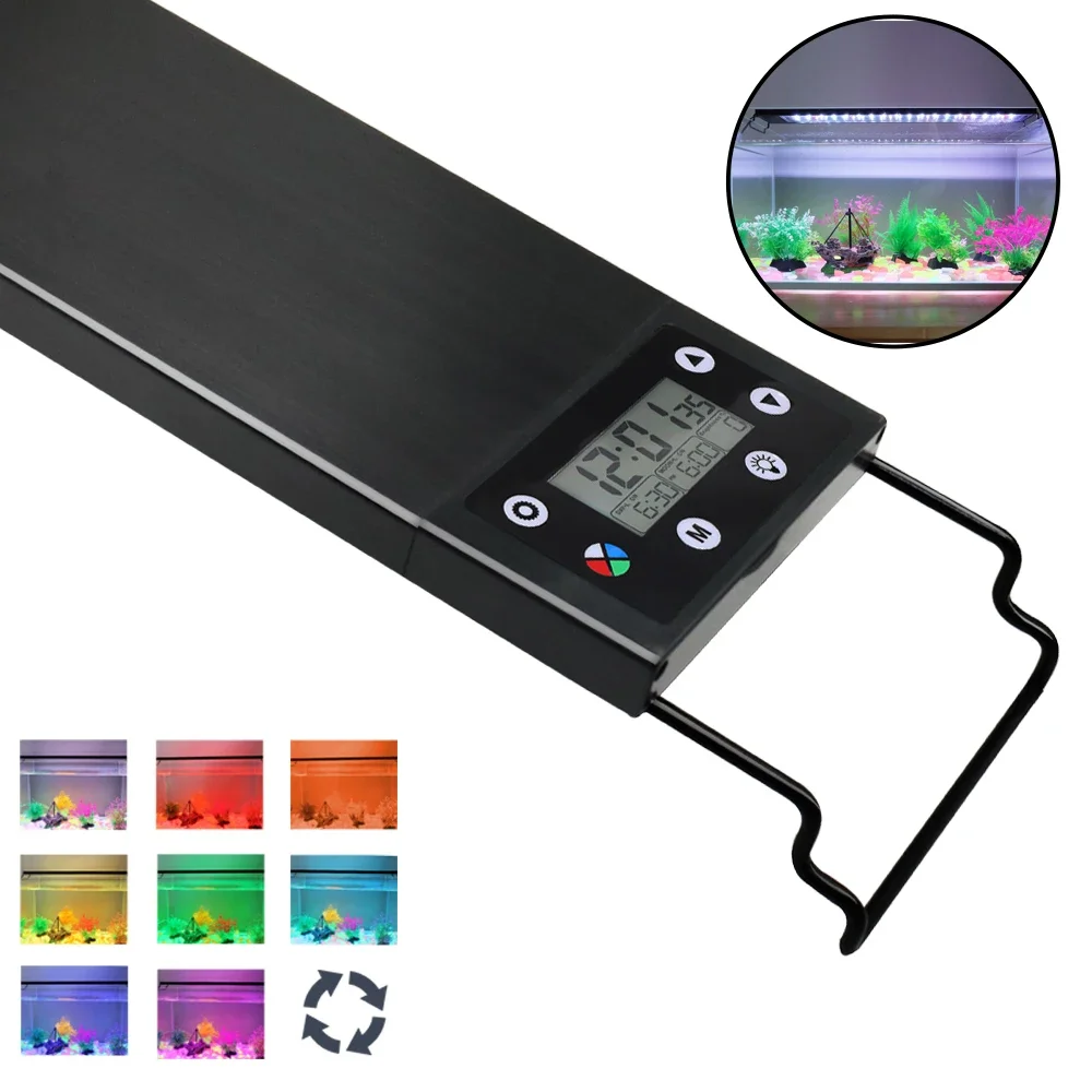 Aquarium Planted Tank Light - 防水68-ip68 LED水族館ライト,植物成長ランプ付きのフルスペクトル水槽照明,24/7および100v-240v,30-60cm