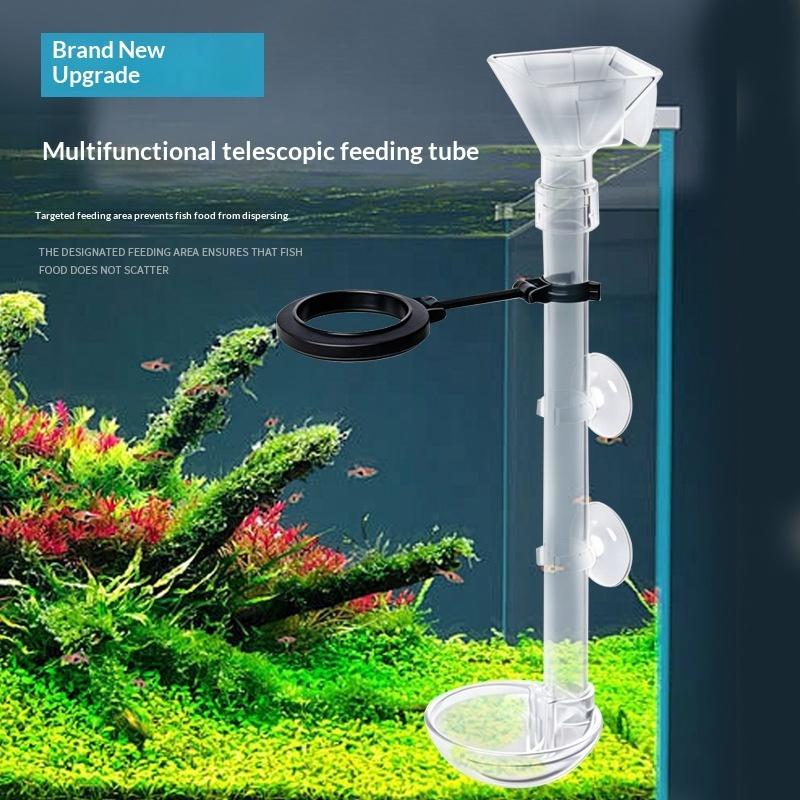 Planted Aquarium Youtube - 伸縮式水槽給餌チューブ、吸盤付き調整可能なアクリル製水槽フィーダー、水生植物の餌散乱を防ぎます