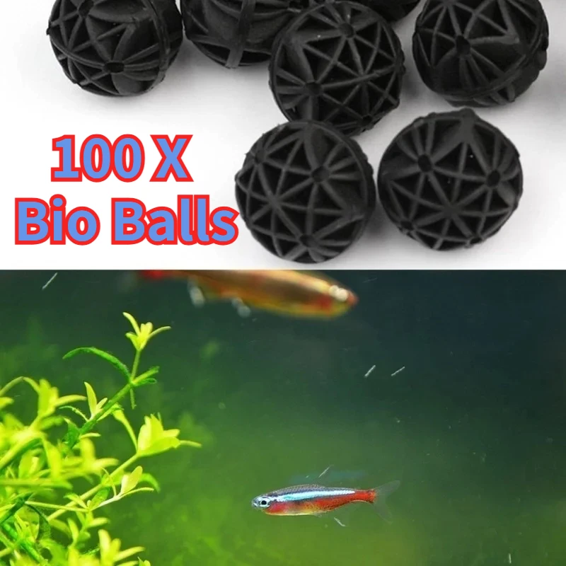 Planted Aquarium Products - 50/100 個家庭用水族館の池バイオボール 16 ミリメートル水槽フィルター媒体海洋合計水処理品質安定剤ペット製品