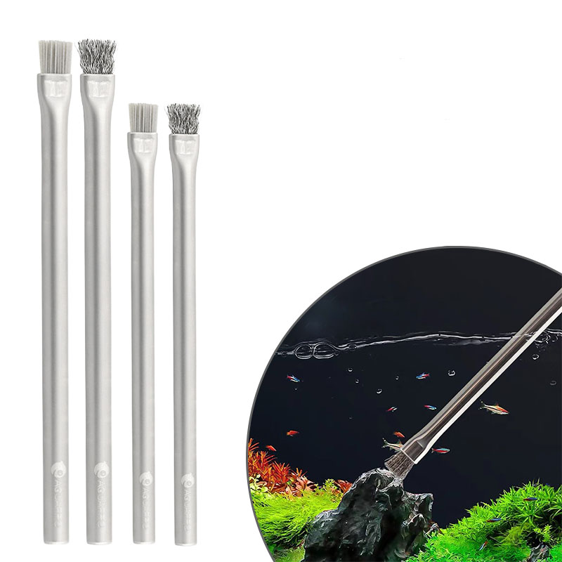 Planted Aquarium Products - Aquapro 藻類ブラシクリーニングブラシ水槽と水族館ツールステンレス鋼水植物 ADA 品質藻類除去クリーナー