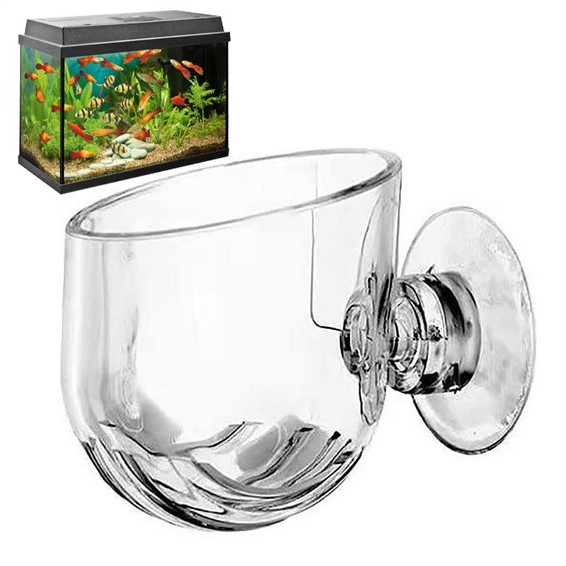 Aquarium Plant - アクリル水生植物カップ水族館の水槽ガラス植木鉢吸引ホルダー給餌容器スタンド水族館風景