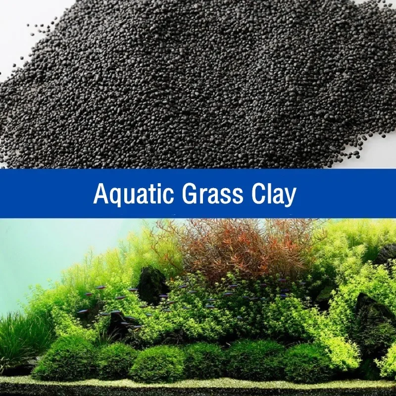 Aquarium Planted Tank Soil - 水槽用500g天然植え付け土壌基質肥料黒粘土砂利水生植物淡水魚水槽用多孔質基質