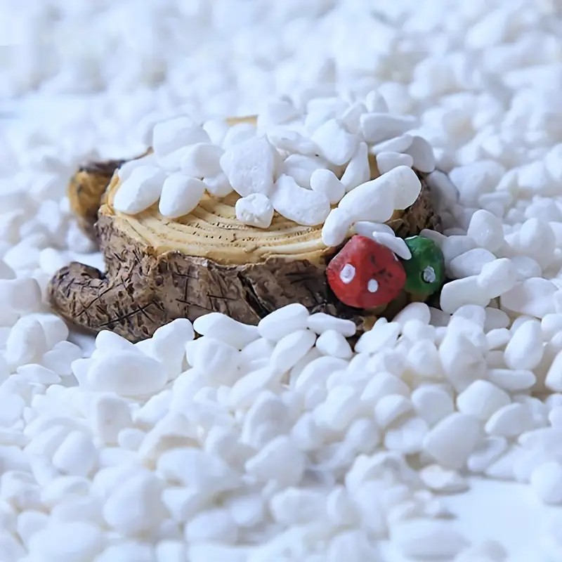 Aquarium Sand White - 500g/1.1LB 装飾的な白い小石、水族館、天然磨かれた川、水槽用の岩、鉢植えの植物、造園用