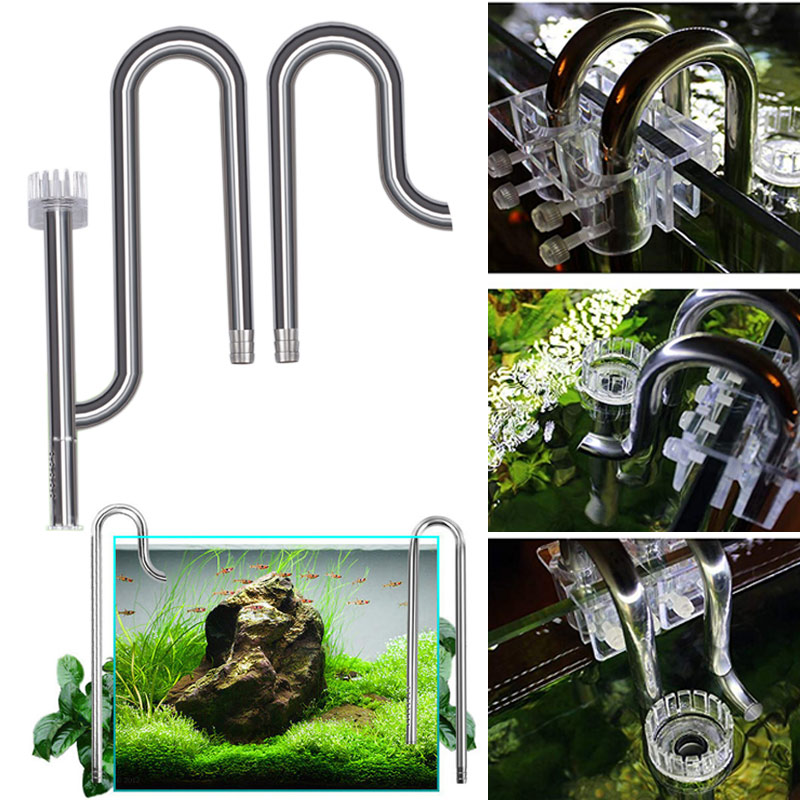 Aquarium Lily Pipe - 新しい水槽の底部ステンレス鋼と回転フィルターを備えた魚の植物の植物のための水耕栽培の新しい
