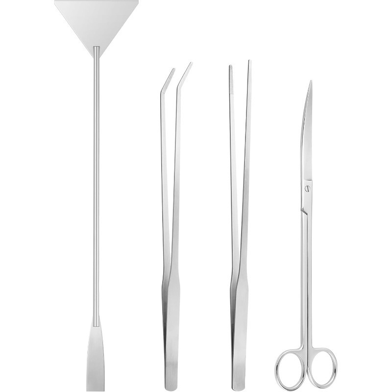 Planted Aquarium Products - 水槽キット、テラリウム用品には、テラリウムツール用の長いピンセット、水槽清掃用の藻類除去器、植物トリミング用の道具が含まれます。