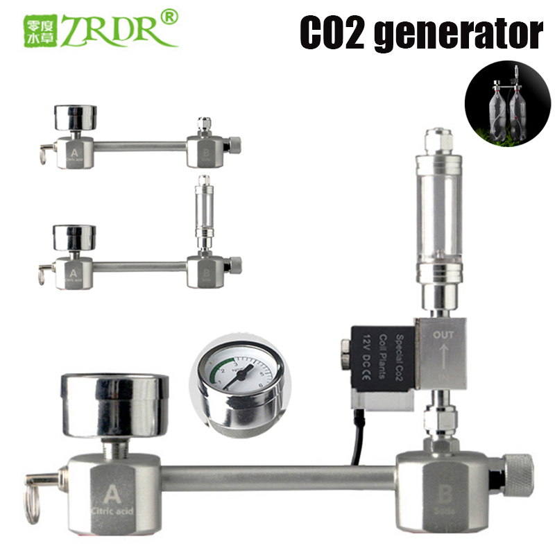 Planted Aquarium Tank Kit - 水族館CO2レギュレーターシステムキット,バルブ付きCO2ディフューザージェネレーター,バブルアトマイザー,水槽,植物用二酸化炭素