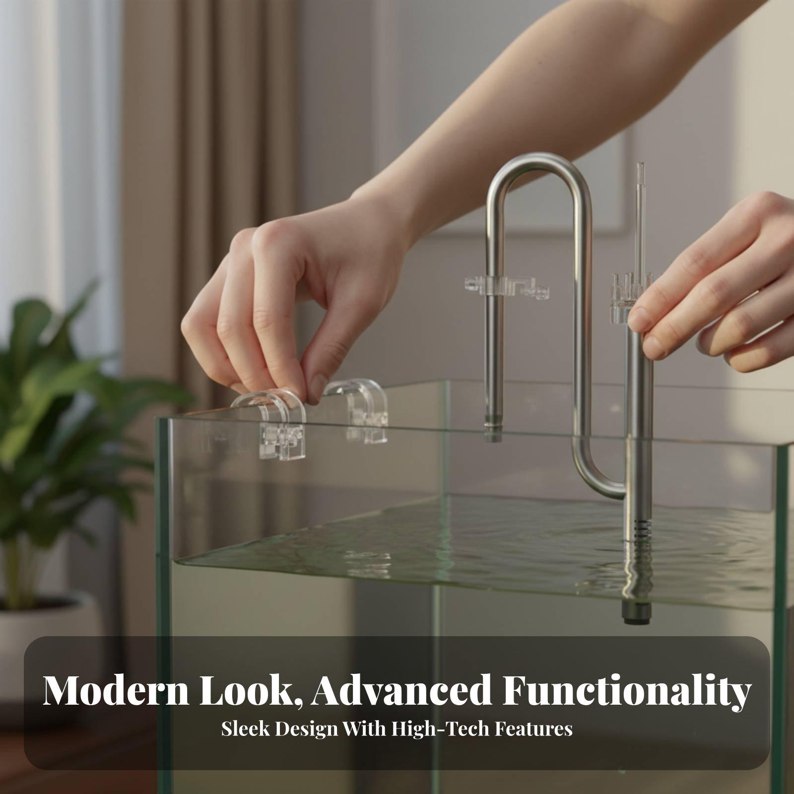 Planted Aquarium Tank Kit - 水槽用調整可能な吸水・排水パイプろ過ポンプキット、ステンレス製金具、水草栽培水槽用