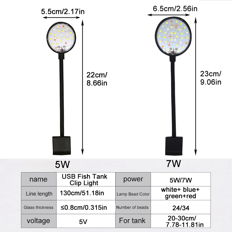 USB水槽LEDランプ水槽ライト装飾水生植物複数モード調光可 - Aquarium Planted Tank Light のレビューと価格