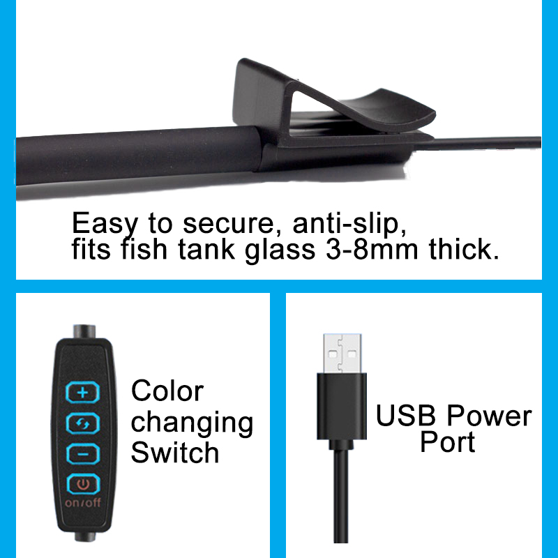 USB水槽LEDランプ水槽ライト装飾水生植物複数モード調光可 - Aquarium Planted Tank Light のレビューと価格