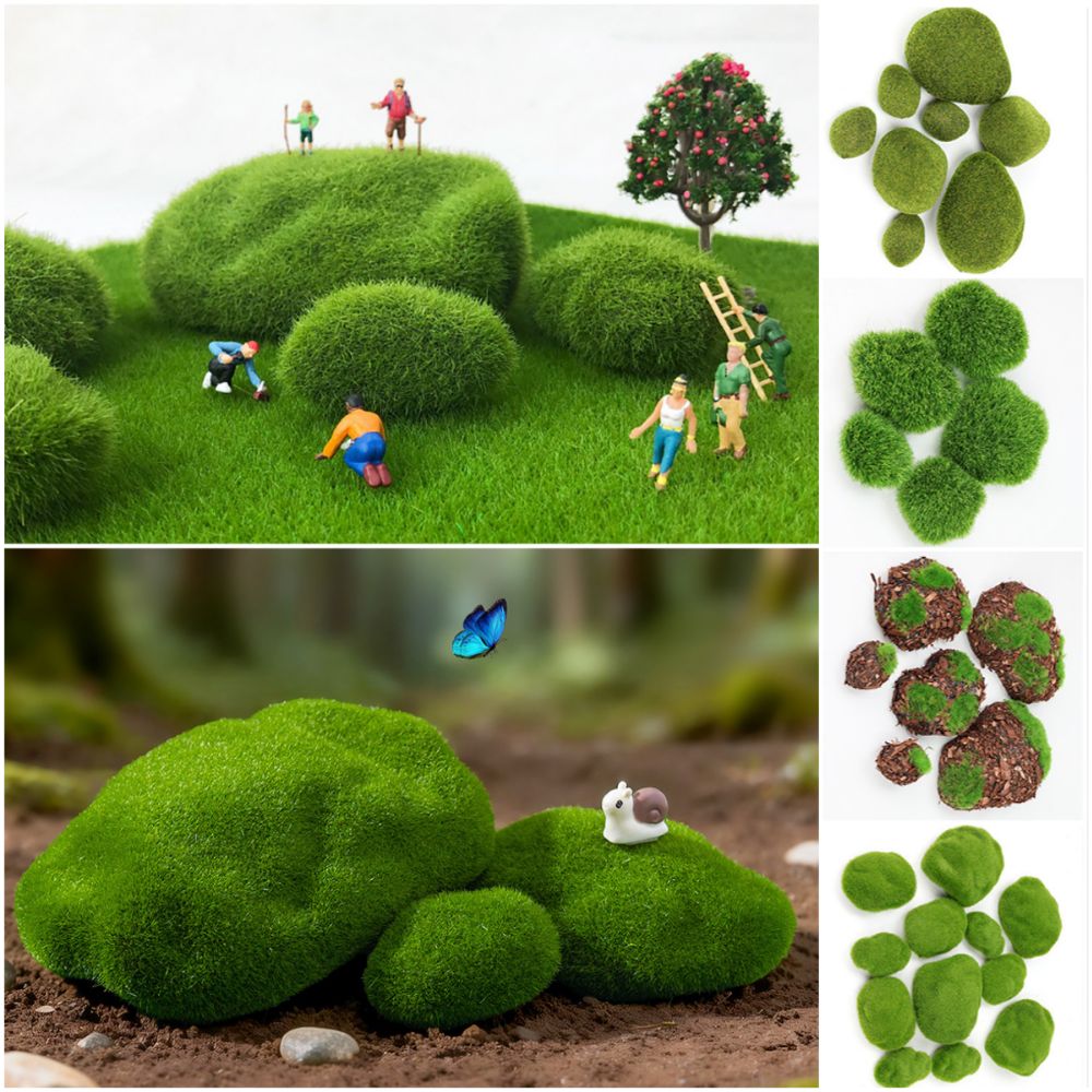 2/4/6/10 個グリーン人工苔石マイクロ風景植毛フォーム - Planted Aquarium Mini のレビューと価格
