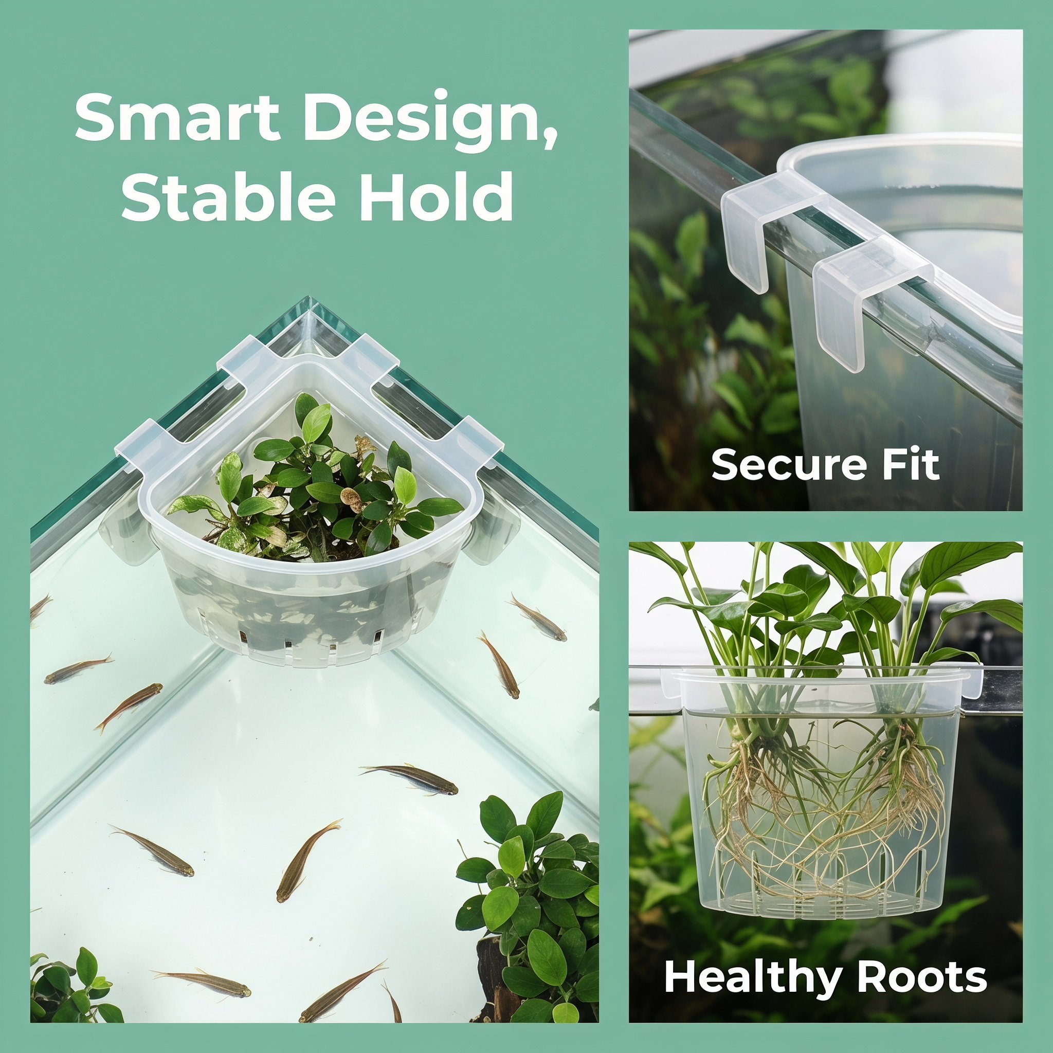 4個入り水槽用吊り下げ式コーナープラントホルダー プラスチッ - Planted Aquarium Aquascape のレビューと価格