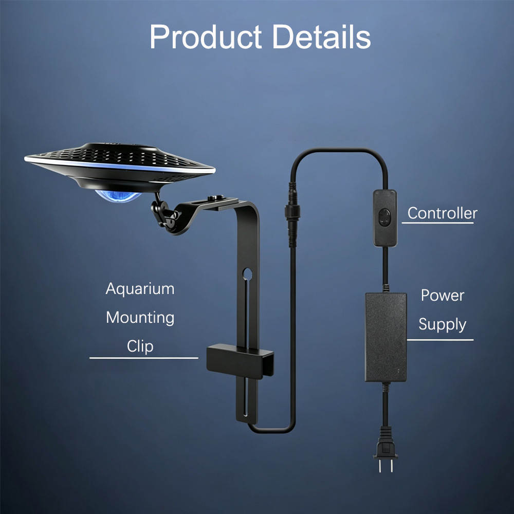 新しいUFO型LED水槽ライト、流れる水槽、藻類栽培、魚と植 - Aquarium Planted Tank Light のレビューと価格