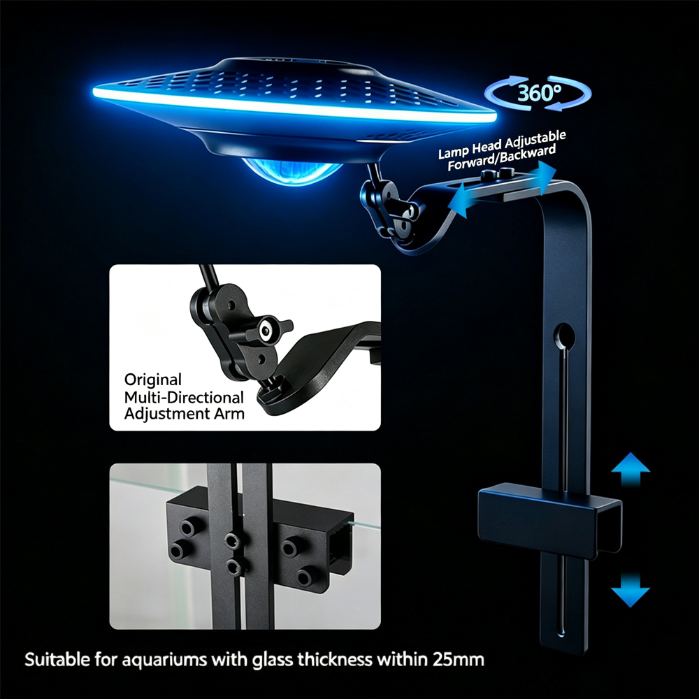 新しいUFO型LED水槽ライト、流れる水槽、藻類栽培、魚と植 - Aquarium Planted Tank Light のレビューと価格