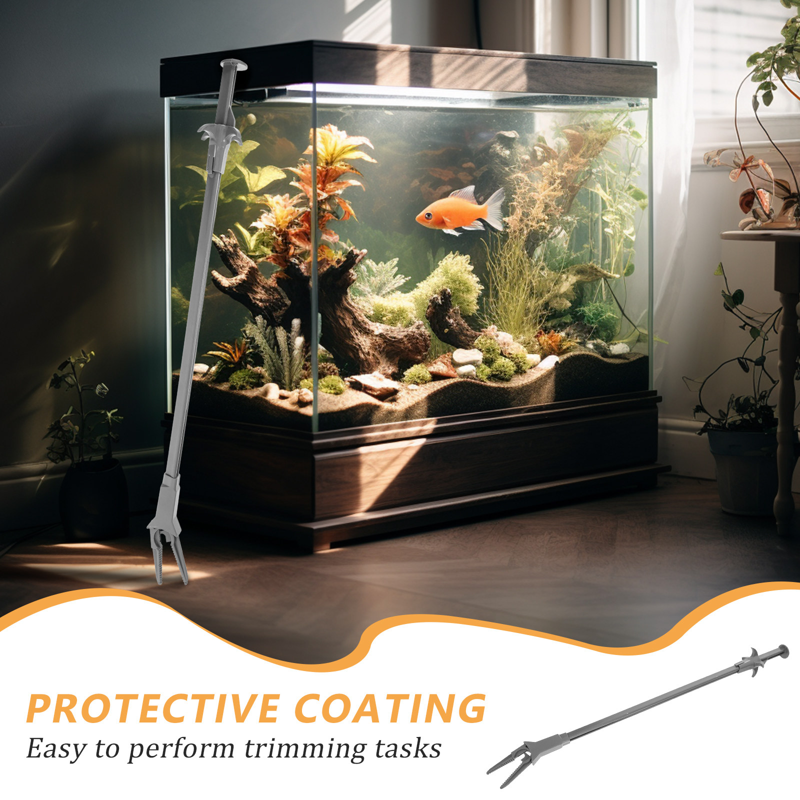 50cm水槽用植物ピンセット プラスチック製 長さのある湾曲 - Planted Aquarium Carpet Plant のレビューと価格