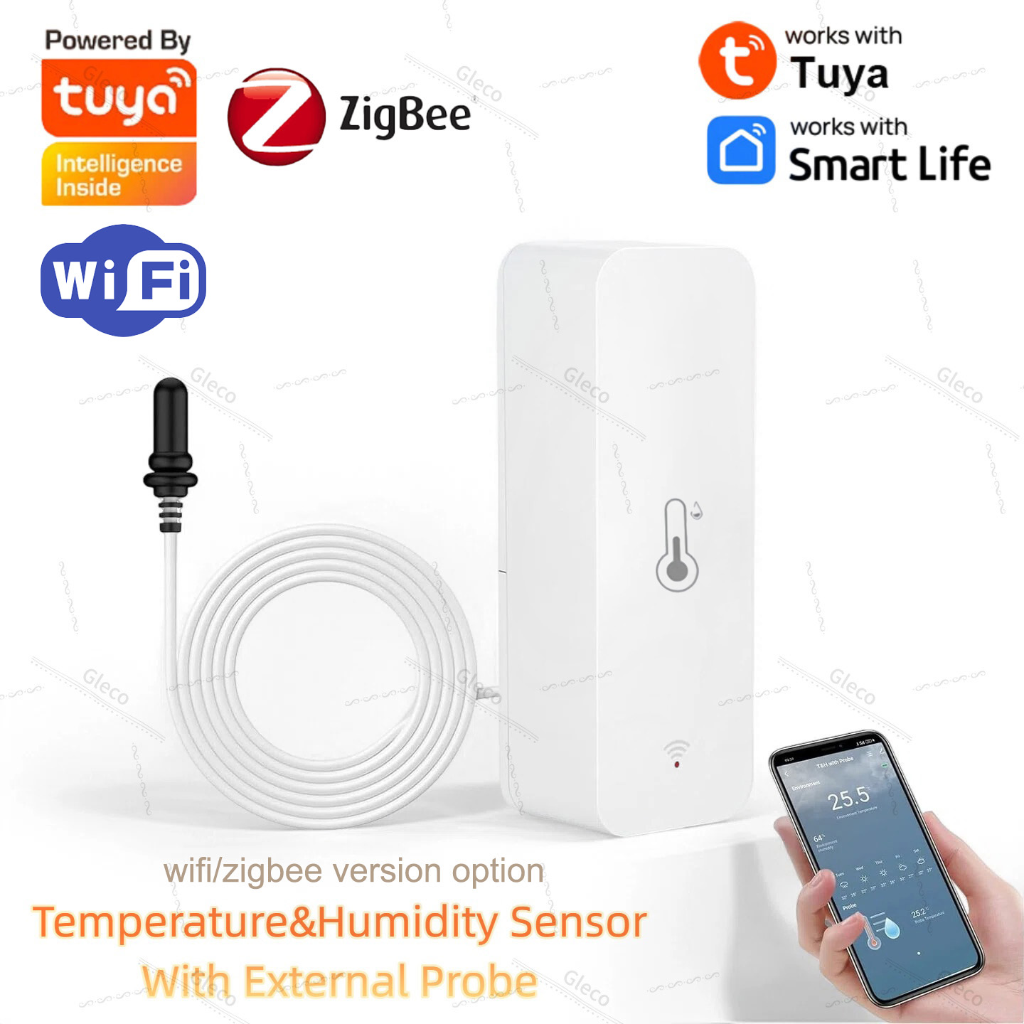 Tuya Wifi Zigbee 温度と湿度センサー 外部プ - Aquarium Plant のレビューと価格