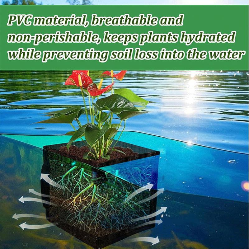 4 個ブラックメッシュ池植栽バスケット正方形ラウンド PVC - Aquarium Planting のレビューと価格