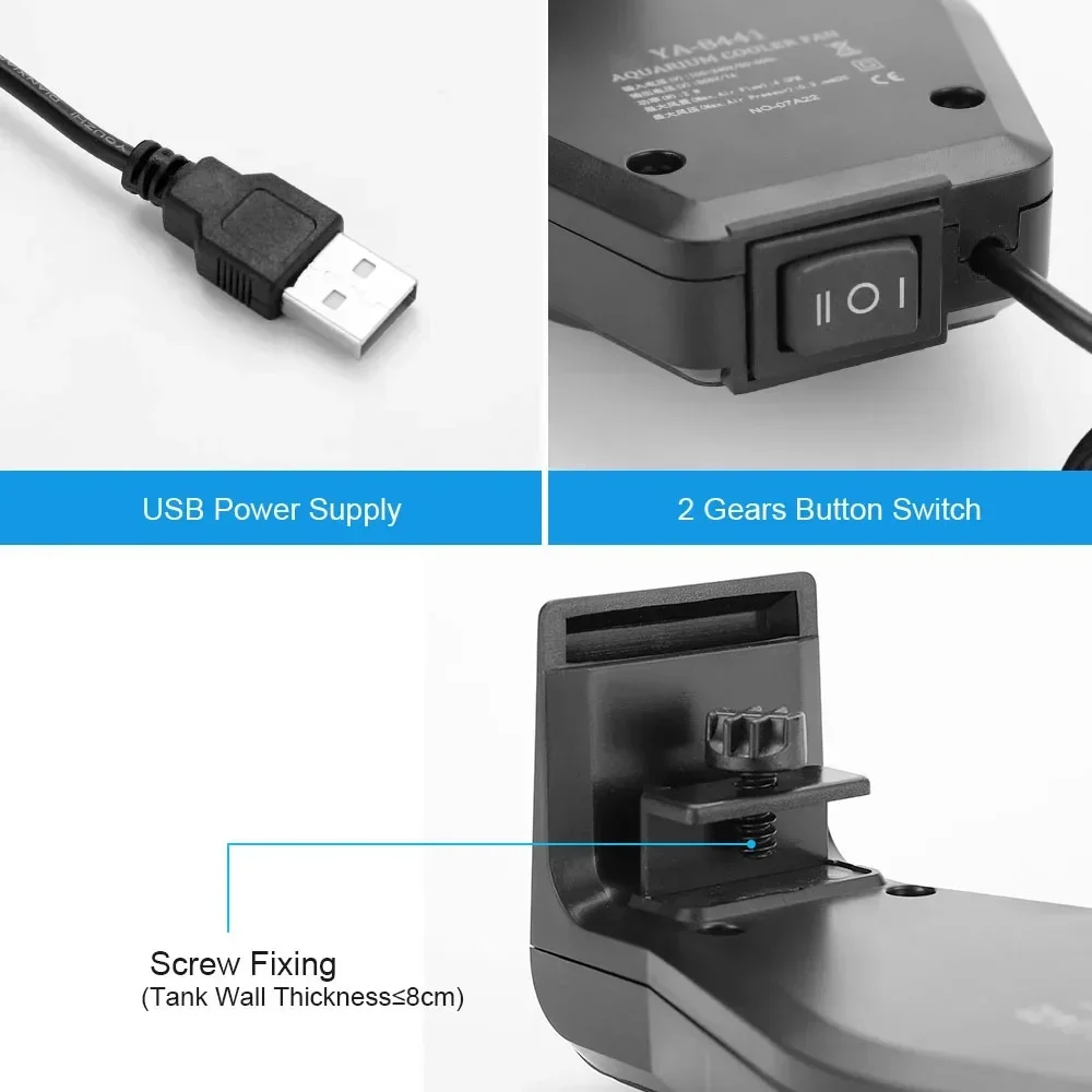 USB水族館冷却ファン、速度制御付き、ミニ強力防水静音、水槽 - Planted Aquarium Mini のレビューと価格