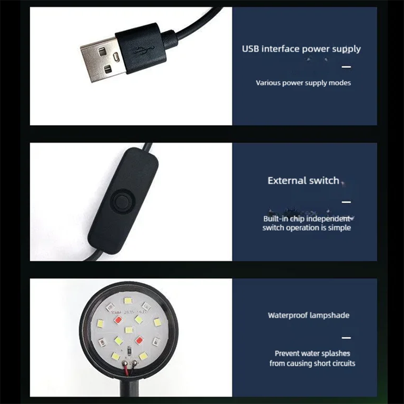 USB LED水槽クリップランプ高透明度明るい補助照明ミニ水 - Aquarium Planted Tank Light のレビューと価格