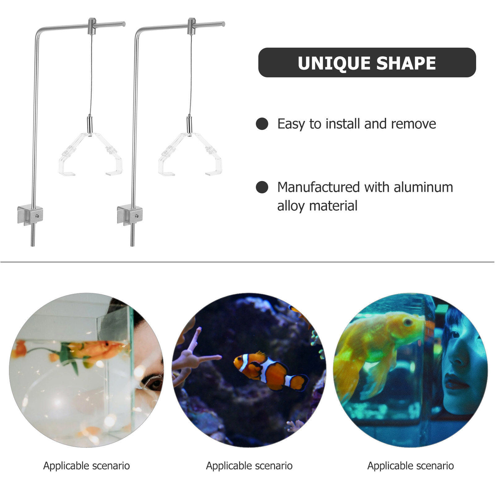 2 個水族館ライトホルダークリップ付きアルミ合金水槽ランプホ - Aquarium Planted Tank Light のレビューと価格