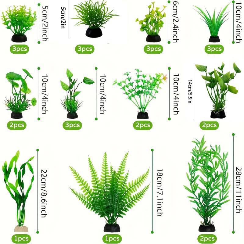 水槽装飾セット 人工プラスチック植物 魚タンク用 プラスチッ - Planted Aquarium Aquascape のレビューと価格