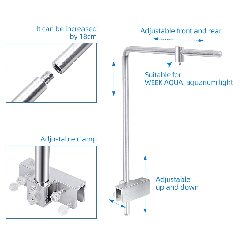 週アクアライトスタンドユニバーサルアルミ合金水族館 LED  - Aquarium Planted Tank Light のレビューと価格
